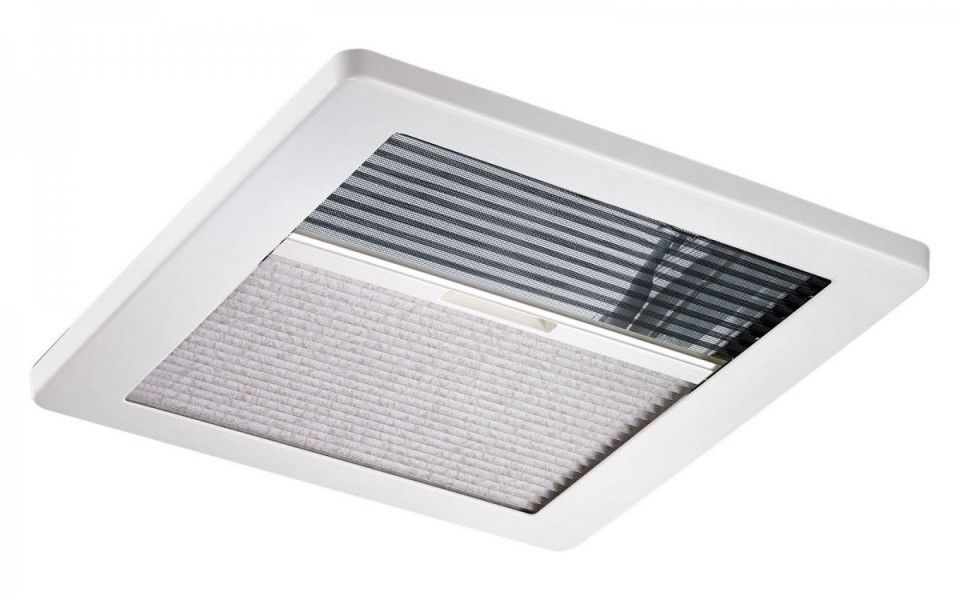 Trapă 40 x 40 Dometic  Mini Heki Style  cu deschidere basculantă si jaluzea retractabilă - pentru grosime acoperis 43 - 60 mm - cu garnitură de etanșare