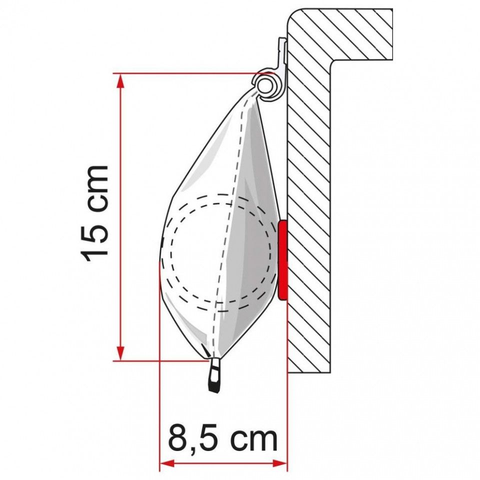 Marchiză in săculeț Fiamma Caravanstore XL - albastru 255 cm