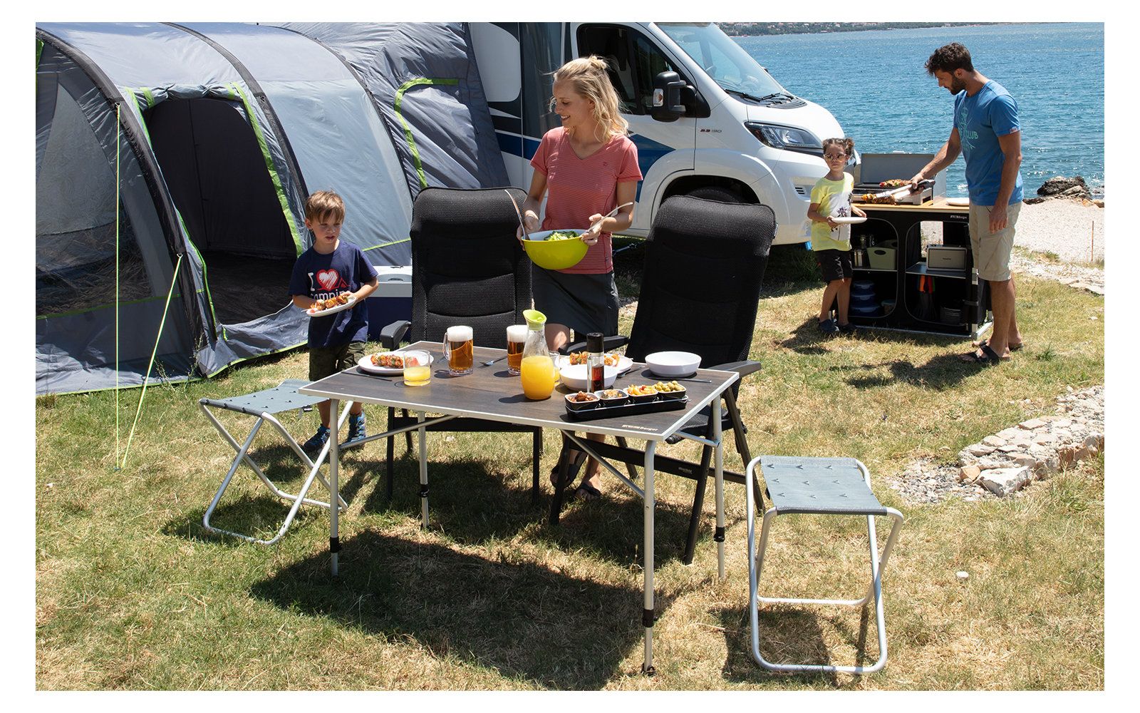 Taburet pliabil Berger XL, gri