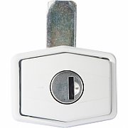 Încuietoare hexagonală pentru uși rulote si autorulote - alb