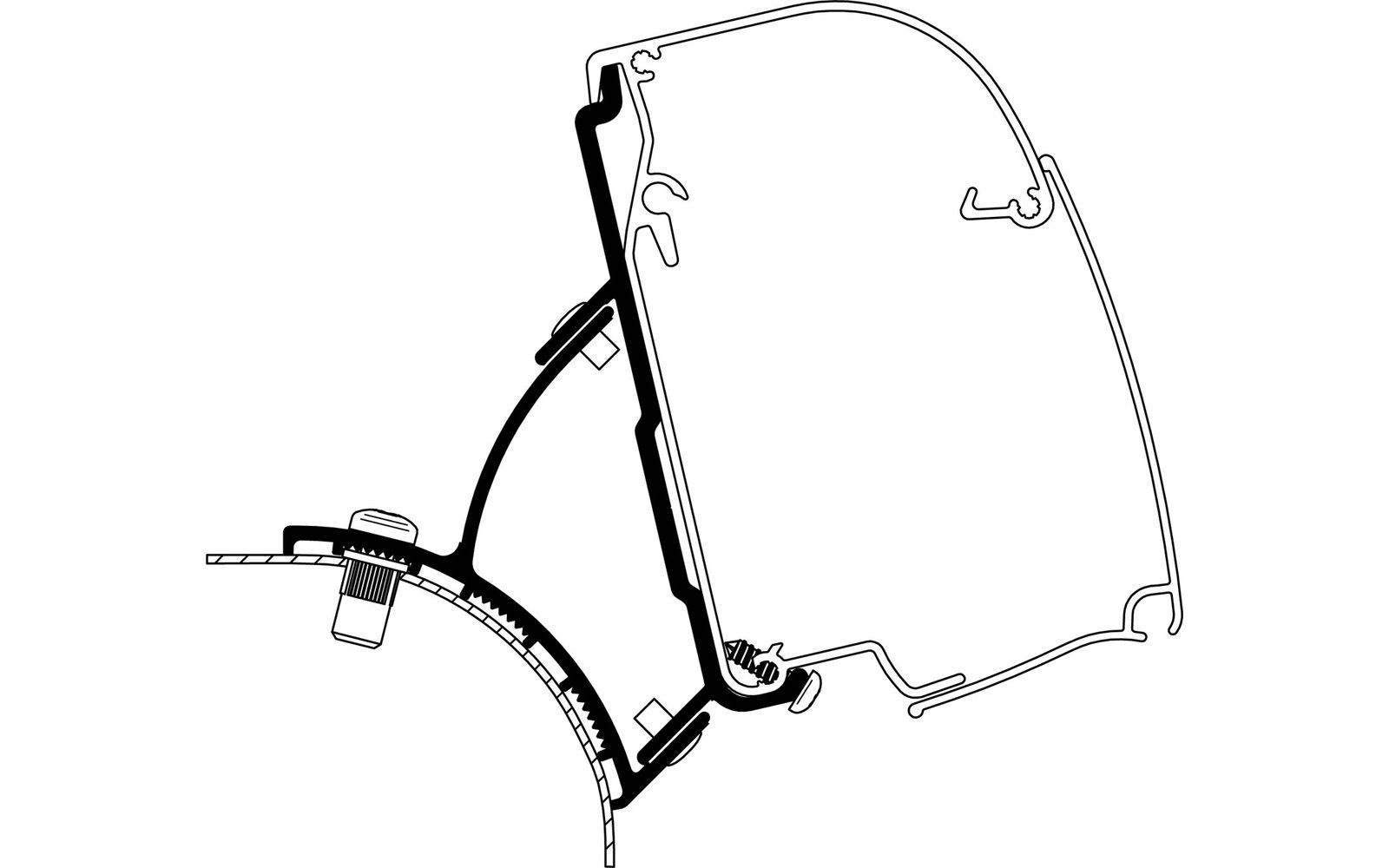 Set marchiza Thule Omnistor 4900 cu adaptor pentru VW T5 / T6 3,0 x 2,5 metri