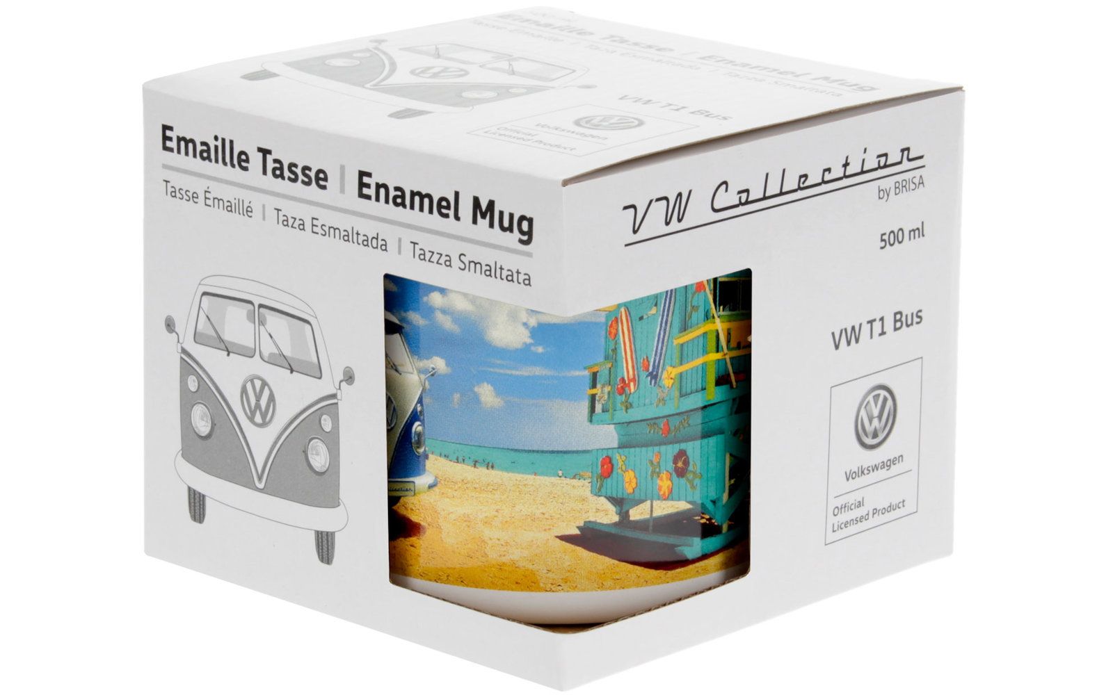 Cană emailată VW T1 Bulli 500 ml Beachlife