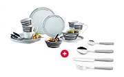 Set de veselă Berger Stripes 16 buc + Set tacâmuri din oțel inoxidabil Brezza 16 buc.