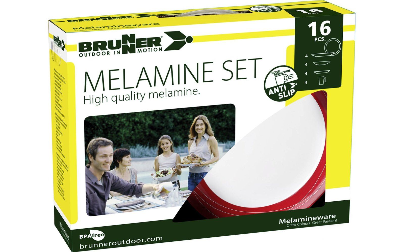 Set de vesela Cosmic din melamina Brunner 16 bucati - cu antialunecare