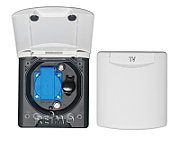 Priză universală pentru marchiză 230V cu încuietoare magnetică, culoare Alb