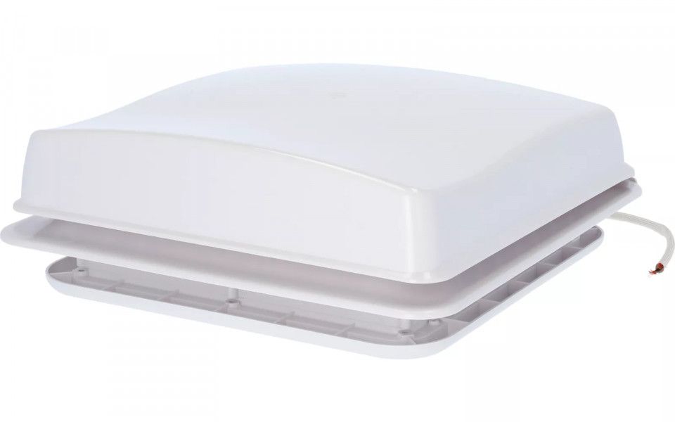 Trapă 28 x 28 Berger cu ventilator inclus si plasă de țânțari, capac alb