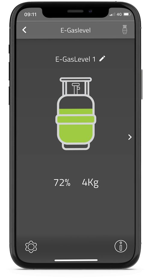 E-Trailer - indicator al nivelului  buteliei de gaz - cu Bluetooth