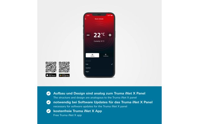 Unitate centrală de comandă Truma iNet X Panel Kit ulterioară pentru unitatea de comandă la distanță