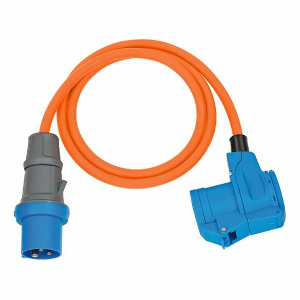 Cablu adaptor CEE cu fisa de împământare 90° Cuplaj CEE 3 pini - 1,5m